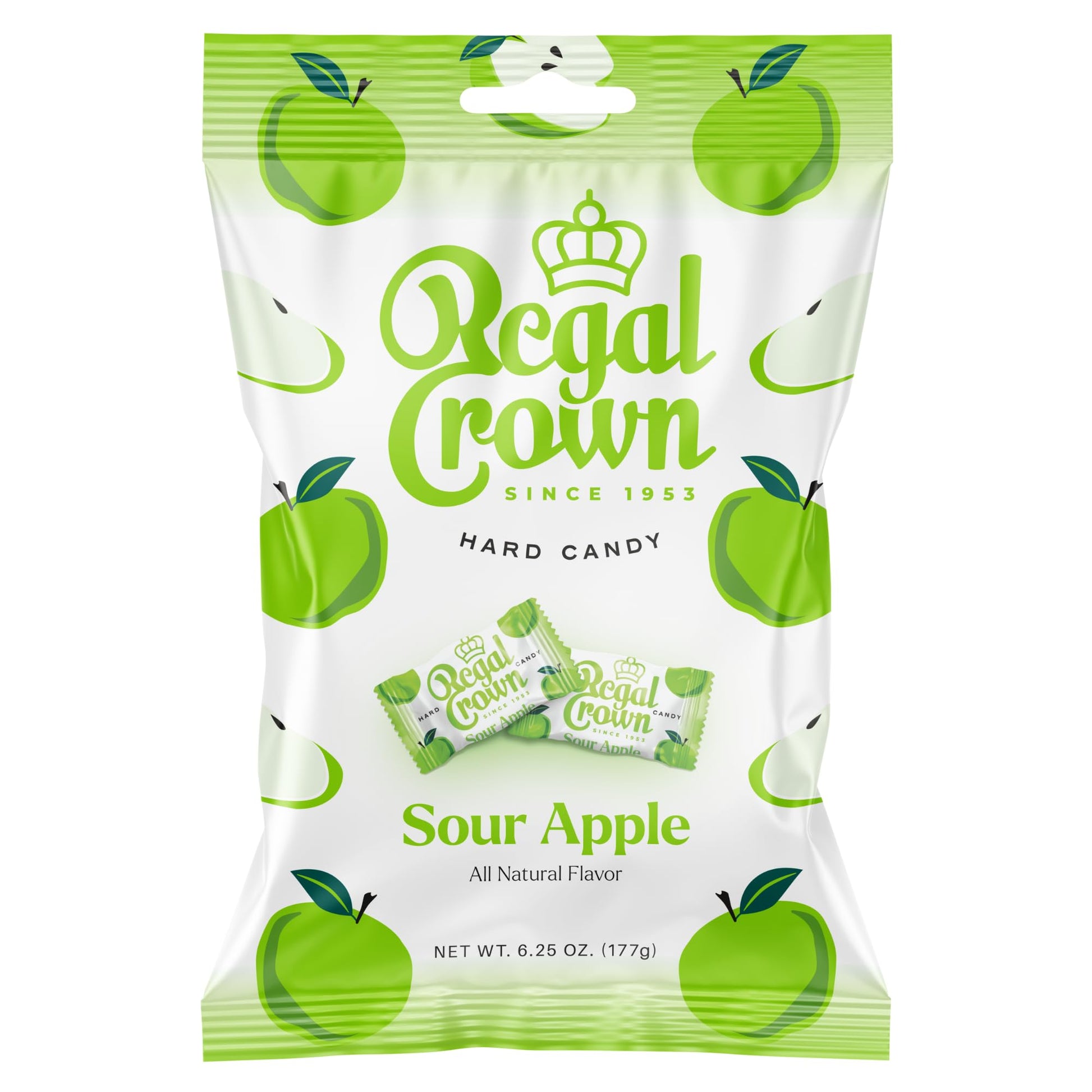 Regal Crown Sour Apple Hard Candy | Old Fashioned Sour Apple Candy | Traditional Crisp and Tarte Apple Candy Brought To You By I