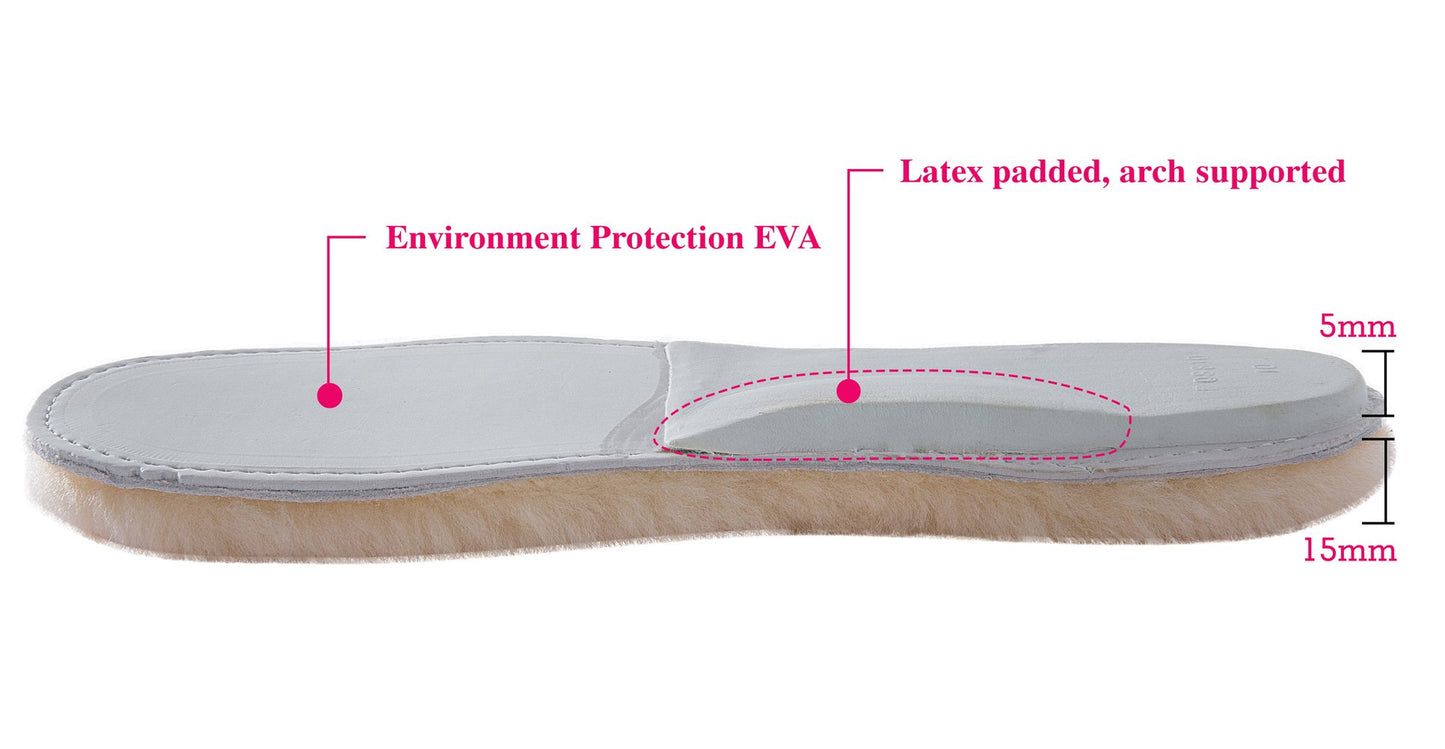 Abusa Sheepskin Insoles Men'S Premium Think Wool Fur Fleece Inserts Cozy & Fluffy 12