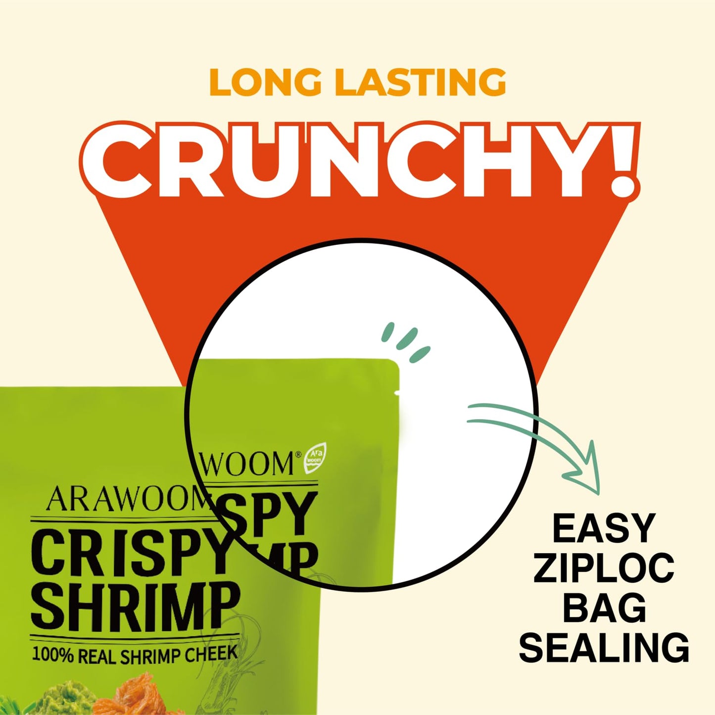 Arawoom - Real Crispy Shrimp Cheek Snack - 100% Real Black Tiger Shrimp - 16 Ounce (Pack Of 1) - Wasabi Flavor - Crunchy Treat F