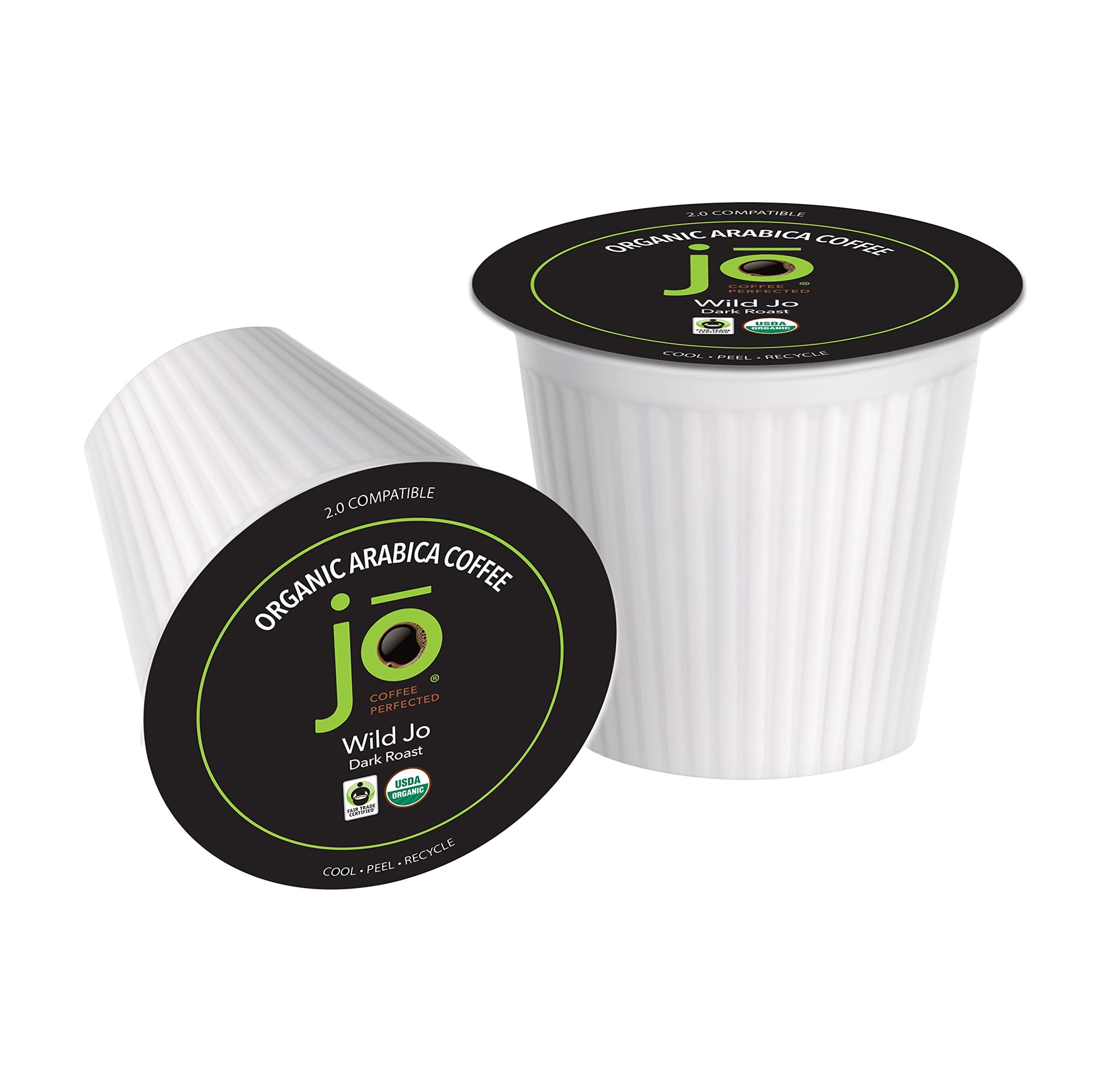Jo Coffee Dark French Roast Organic Coffee K-Cup Compatible 48 Cups, Fair Trade Certified, Gluten Free