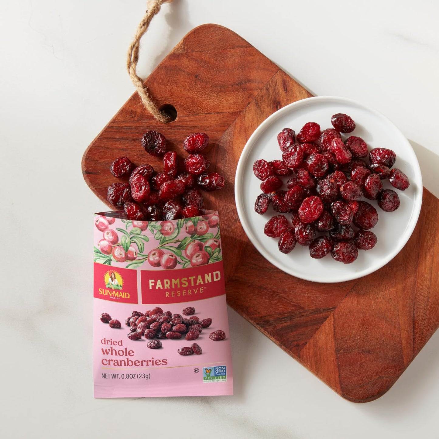 Sun-Maid Farmstand Reserve Whole Dried Cranberries - (5 Pack) 0.8 Oz Snack Bag - Dried Fruit Snack For Natural Sweeteners