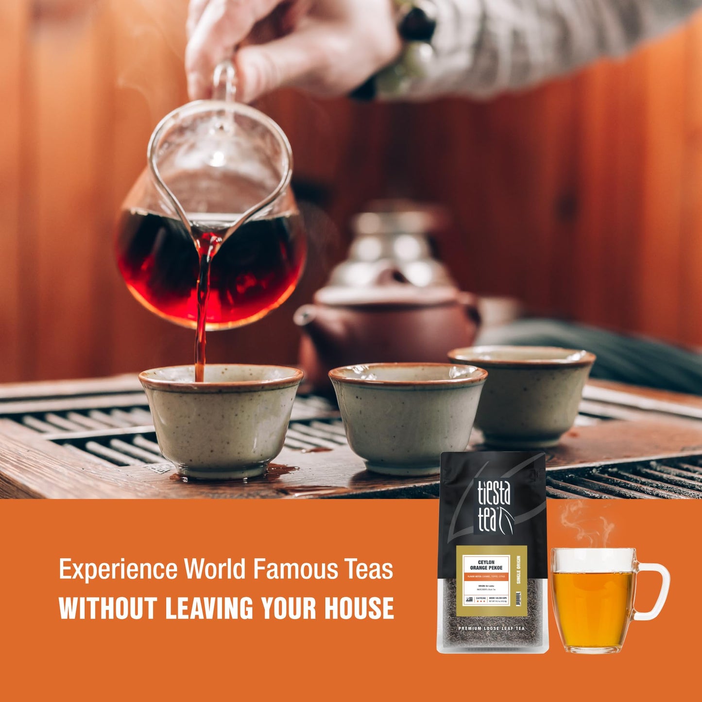 Tiesta Tea - Ceylon Orange Pekoe Black Tea | Single Origin Premium Loose Leaf From Sri Lanka| 100% Pure Unblended High Caffeinated Tea | Hot Or Iced Tea & Up To 200 Cups - 16Oz Resealable Bulk Pouch