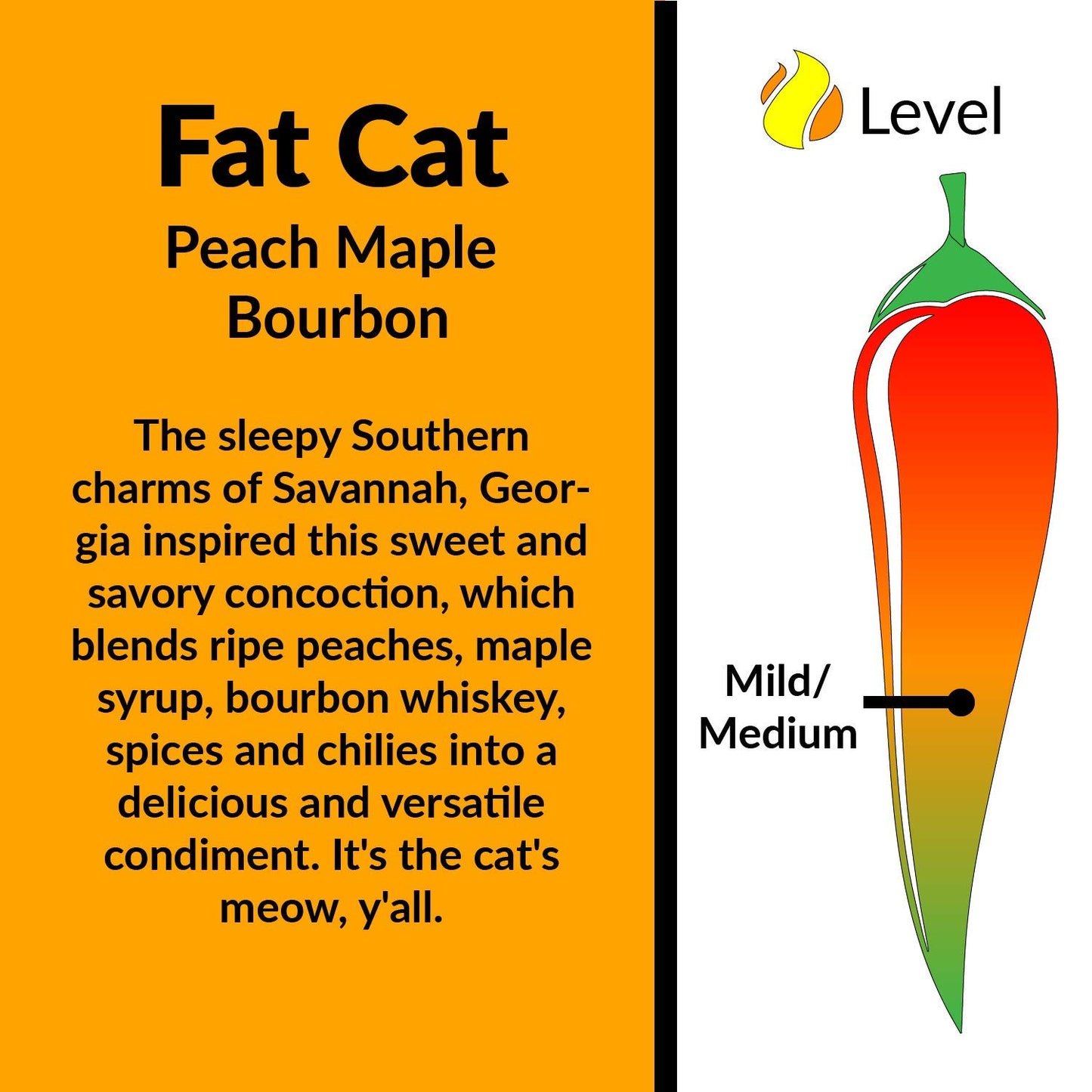 Fat Cat Gourmet Peach Maple spirit-inspired flavor Hot Sauce & Glaze, Mild Heat, Gluten Free, Vegan, Keto Friendly, 5 Fl Oz (Pack of 12)