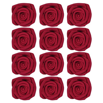 Confect Edible Deep Burgundy Rose Toppers - Edible Roses for Cake & Cupcake Decorations, Perfect for Weddings & Special Occasion