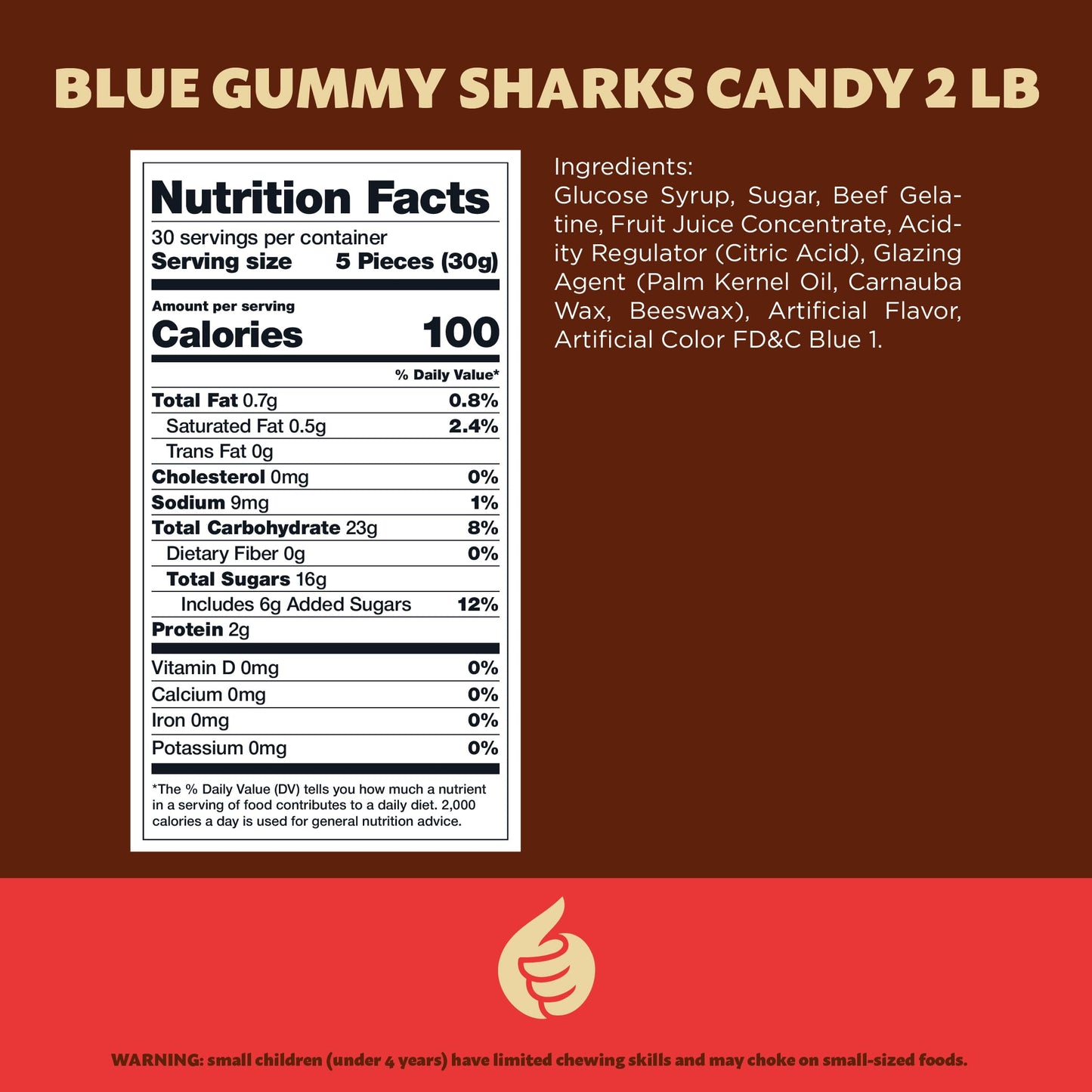 Blue Sharks Gummy Candy | 2 Pound Bag | Fruity Shark Gummies | Soft Chewy Gummy Fish for Parties  Candy Buffets  Themed Events | Blue Raspberry and Vanilla Flavors