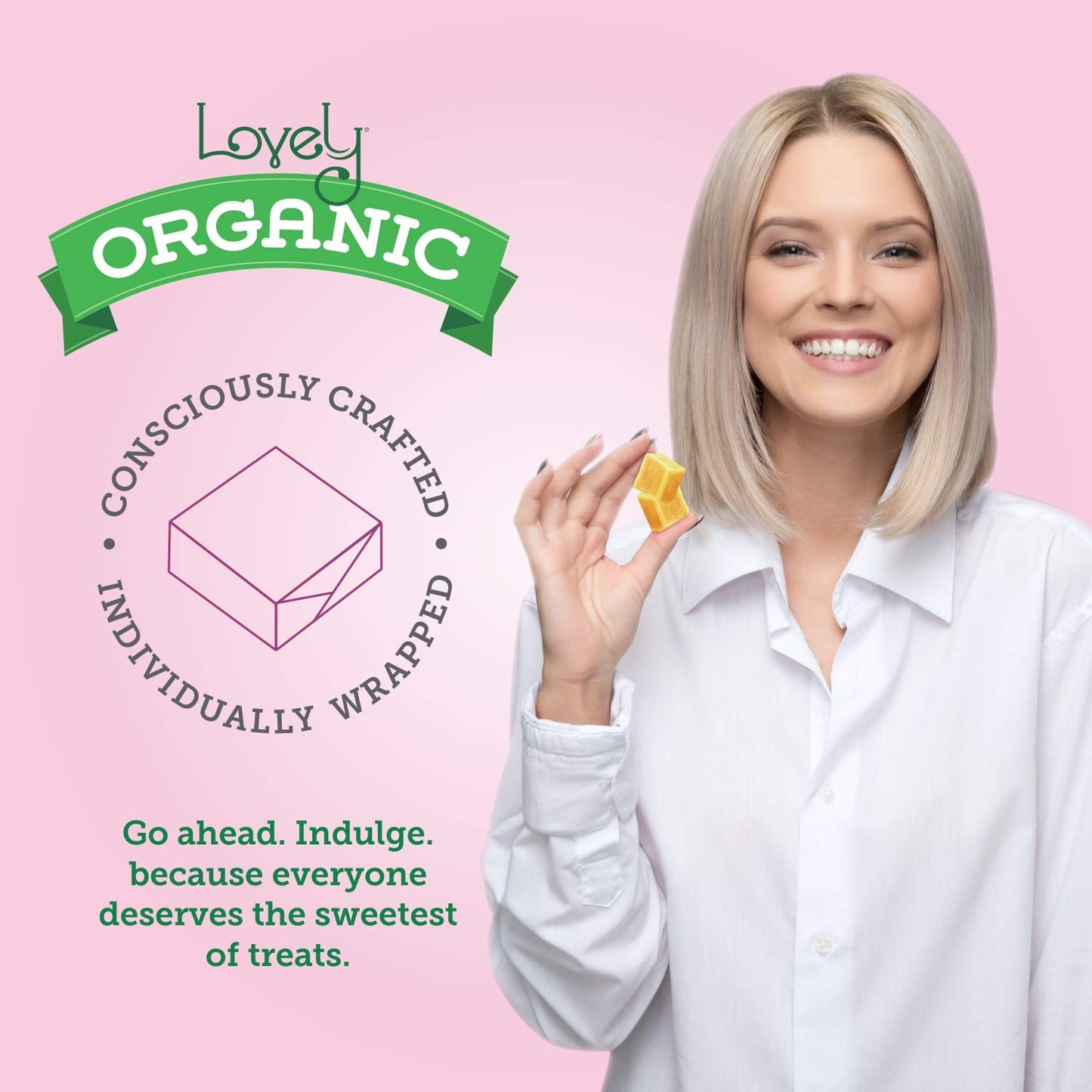 Lovely Candy Co. Organic Chewy Candies 5oz Bag (12-pack) | Natural Strawberry, Lemon & Cherry Flavors | Vegan, Gluten Free, Non-