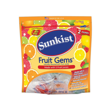Sunkist Fruit Gems Soft Candy, Assorted Natural Flavors, 2-Lb