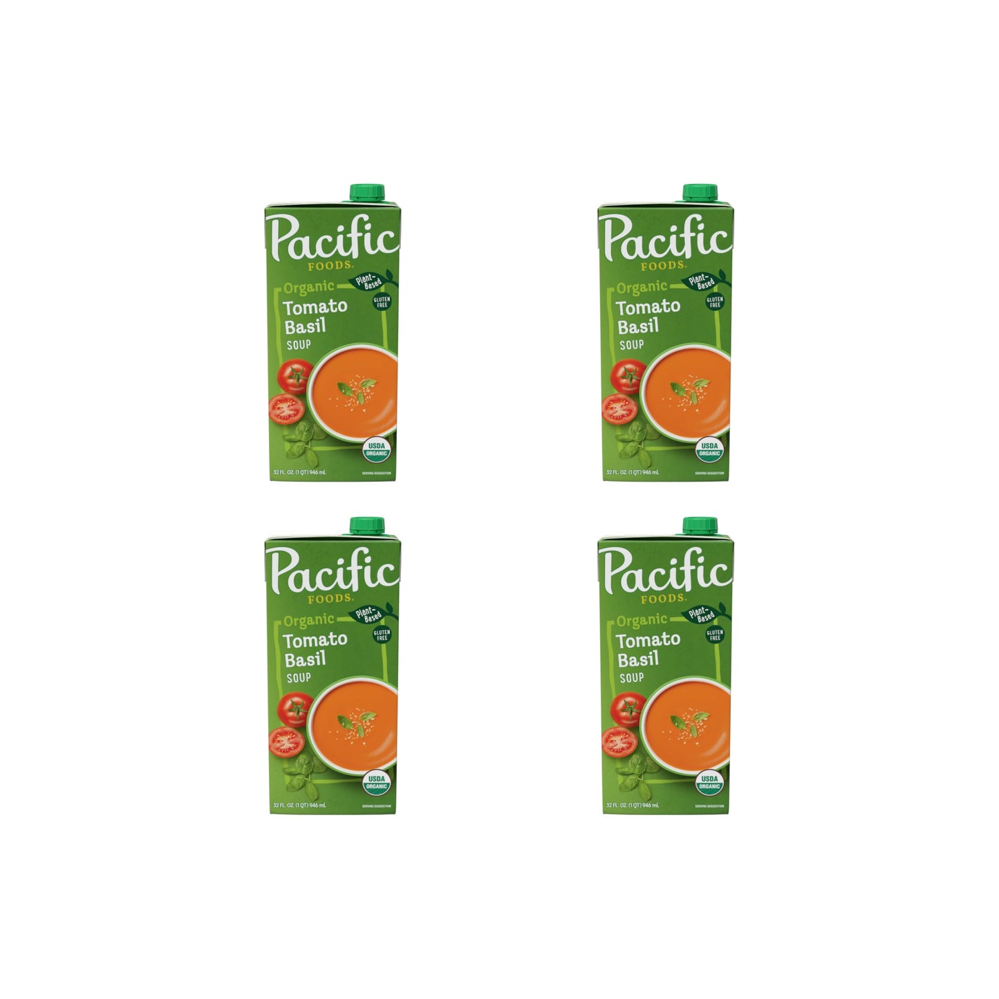 Pacific Foods Organic Tomato Basil Soup, 32 oz Carton (Pack of 4)
