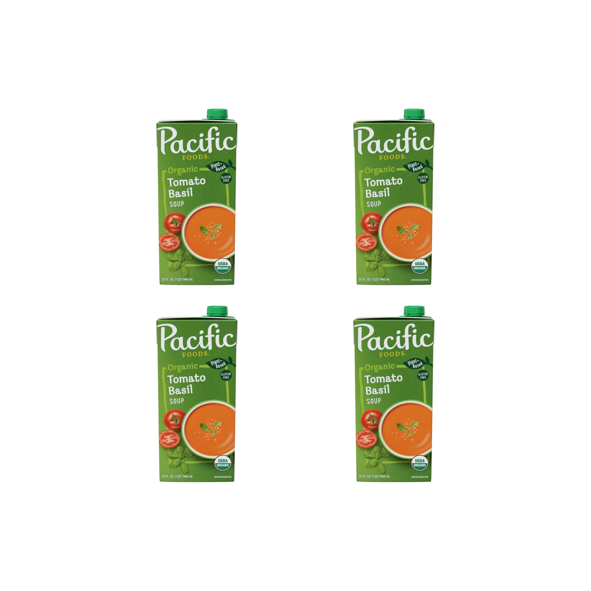 Pacific Foods Organic Tomato Basil Soup, 32 oz Carton (Pack of 4)