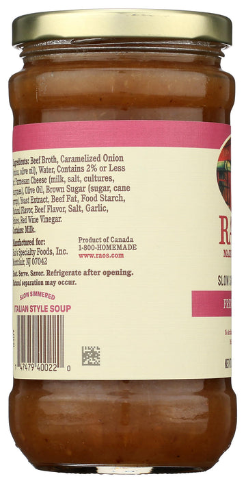 Raos Homemade Slow Simmered Soup, French Onion, 16 Ounce (Pack of 6)