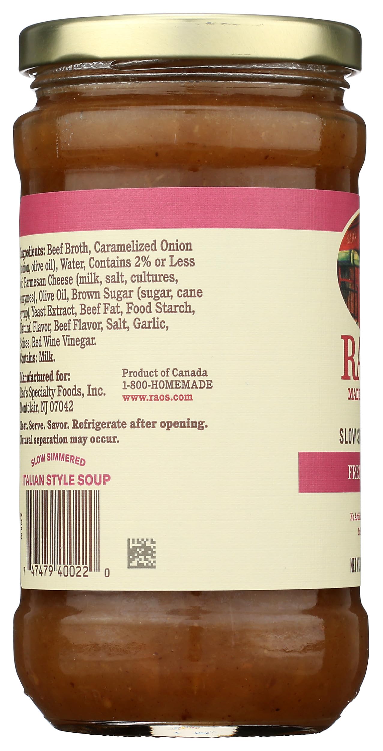 Raos Homemade Slow Simmered Soup, French Onion, 16 Ounce (Pack of 6)