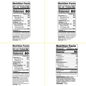 4 Pack Krunchy Melts Original Meringue Cookies | Sweet & Sour 4-Pack | 2 Lemon, Key Lime, Lemon Crush | Only 80-90 Calories Per
