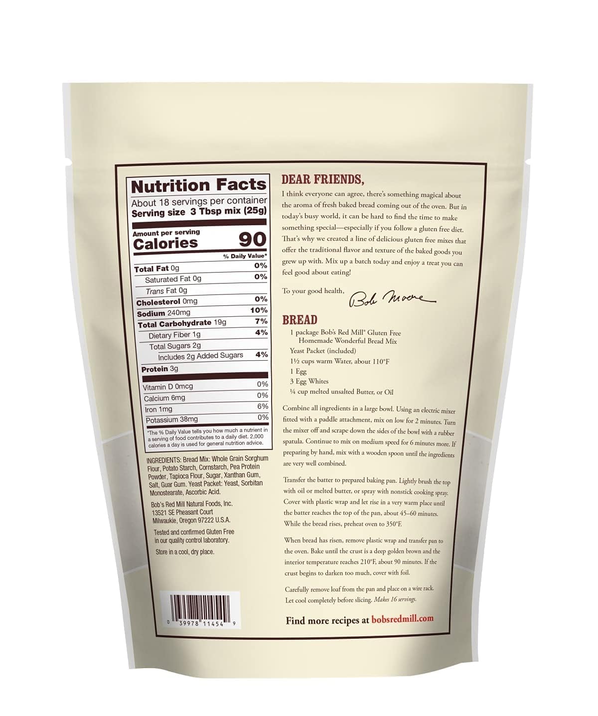 Gluten Free Homemade Wonderful Bread, 16-Ounce (Pack Of 4)