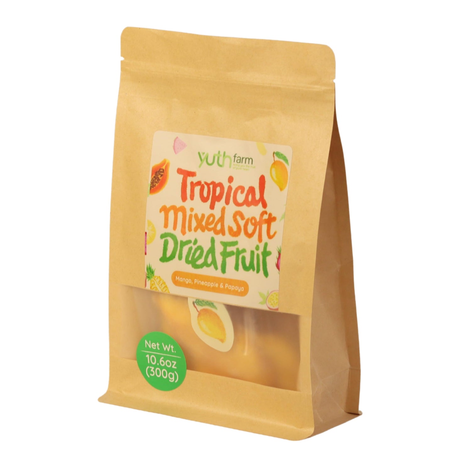 Yuth Farm Natural Soft Dried Fruit Gift Set 300G (10.6 Oz) (Tropical Mixed (Mango, Pineapple, Papaya))