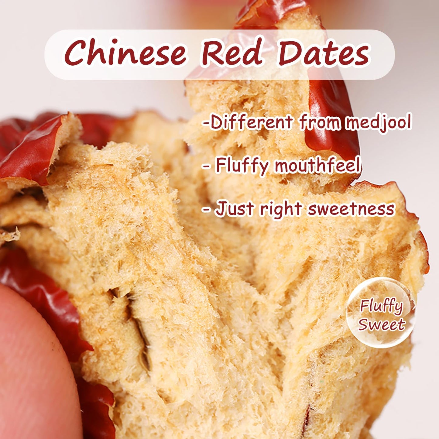 KachiKachi Pitted Dried Jujube Dates - 1.1lb/500g, Sweet Chinese Red Dates for Snacks, Soup, Baking & Home Decor