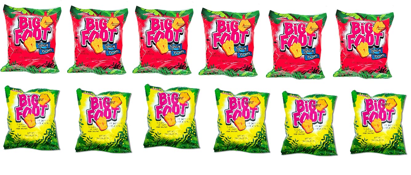 Assorted Holiday Big Foot, The Giant Cheese Snack, 6 Regular And 6 Spicy, 10.5 Oz, Pack Of 12