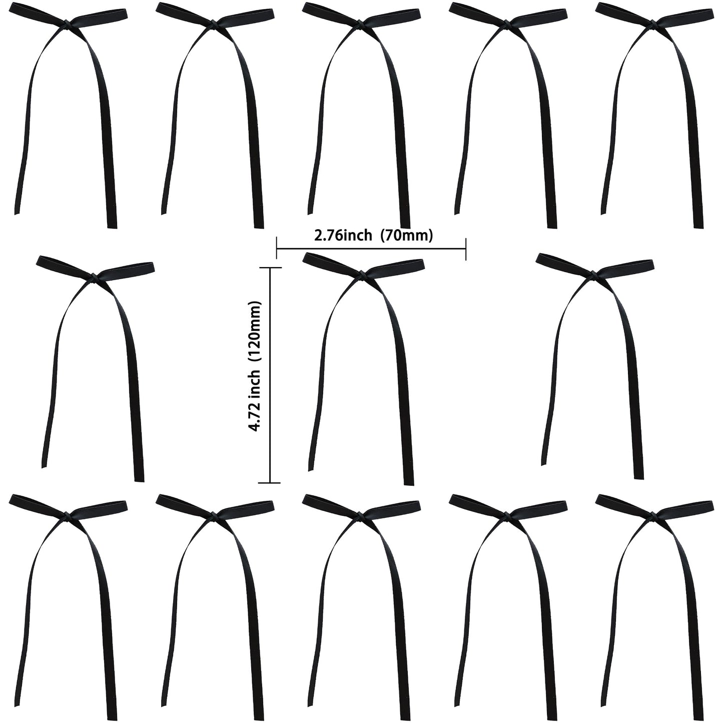 Gyufise 30 Pcs Bowknot Cake Toppers, Black, 2.9x5.7, Baby Shower & Birthday Party Decorations