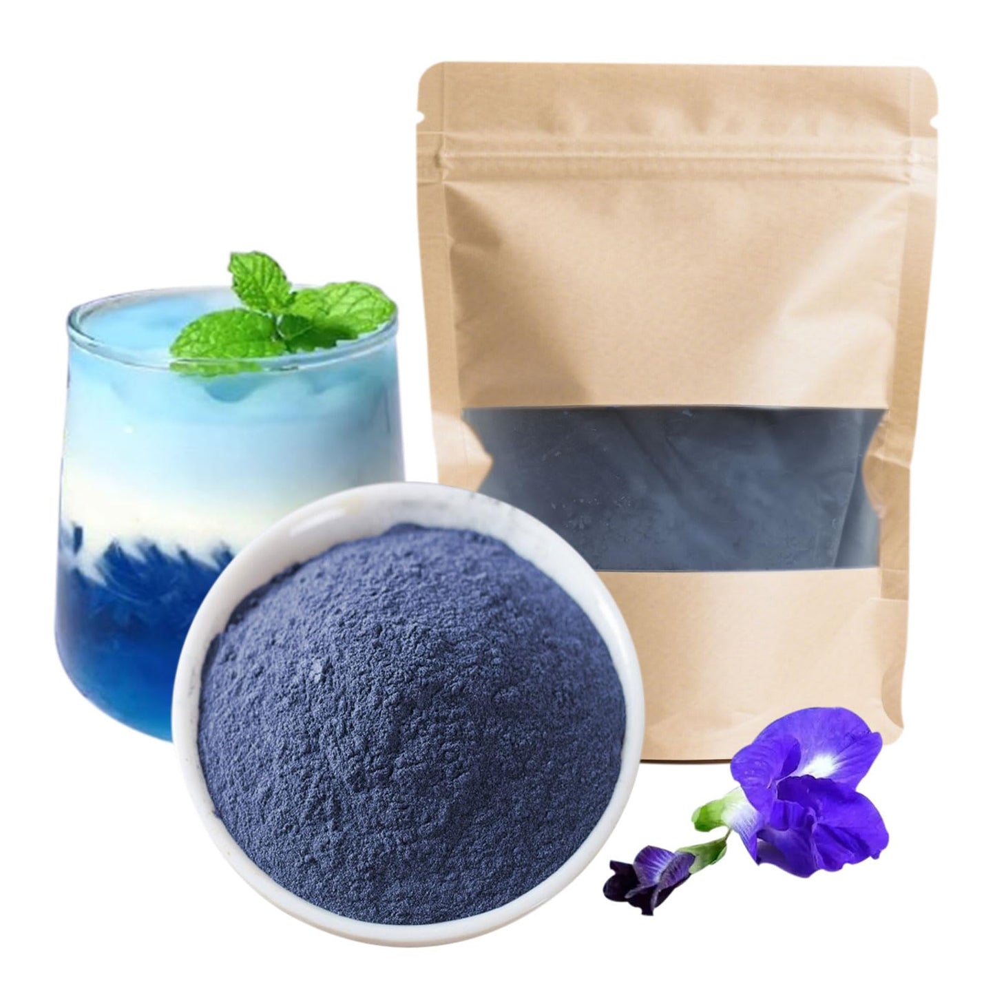 SXETBEAN Butterfly Pea Flower Powder, 3.5oz Blue Food Coloring for Cocktails, Smoothies, Baking