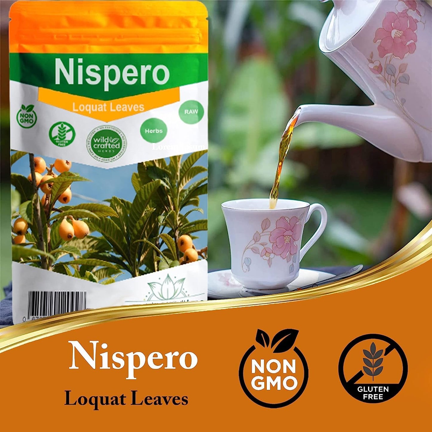 Gabio Green-Te Hojas De Nispero, 2 Oz (58Gr) Nispero Leaves, 100% Natural, Eriobotrya Japonica (Loquat Leaves Tea) Wildcrafted S