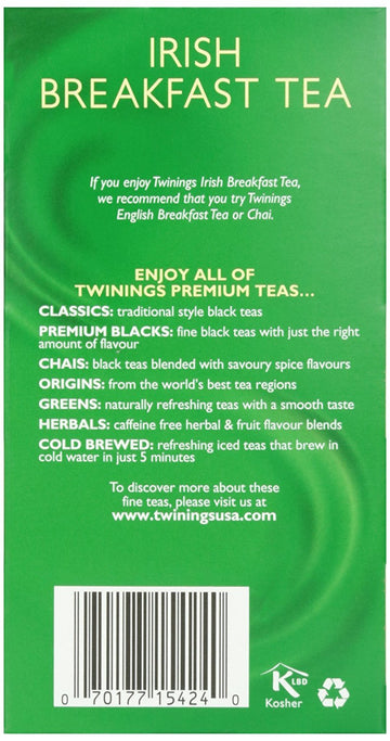 Twinings, Irish Breakfast Tea, Tea Bags, 20 Ct