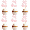 24 Pcs Cherry Cupcake Toppers Fruit Theme Summer Cherry Cupcake Picks for Kid Baby Shower Party Decorations Boy Girl Birthday Ca