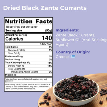 Amrita Zante Black Currant 2 lb | No Added Sugar, Naturally Sweet, Gluten Free Dried Fruit | Packed Fresh in Resealable Bags | D