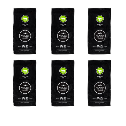 Kicking Horse Coffee, Kick Ass, Dark Roast, Whole Bean, 10 oz - Certified Organic, Fairtrade, Kosher Coffee (Pack of 6),10 Ounce