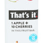 Thats It Apple + Cherry Fruit Bar, 1.2 Ounce, 1 Count, Snack Bar, Gluten-Free, No Added Sugar