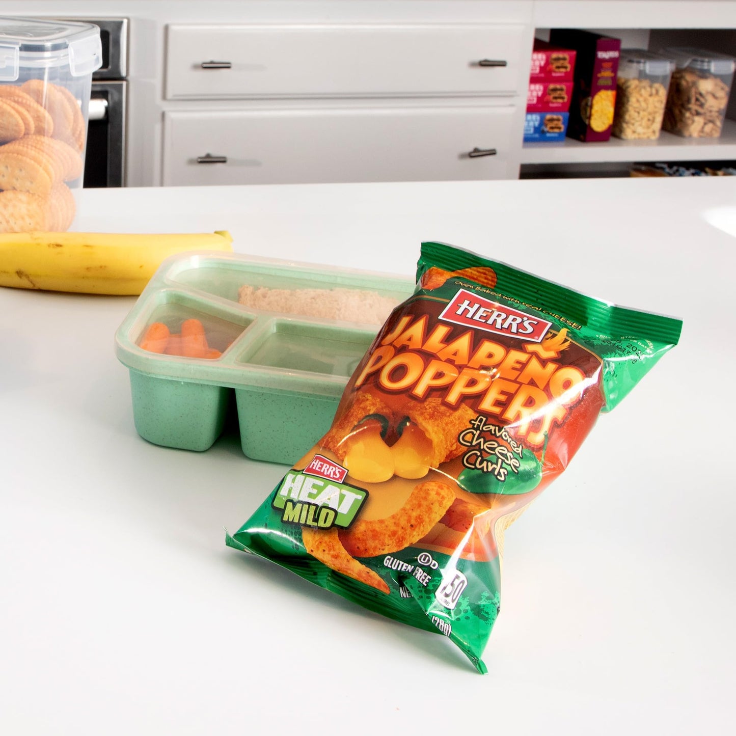 Herrs Jalapeo Poppers Flavored Cheese Curls - Made with Cheddar Cheese - Great for Bold Flavor Fans - 1.23 Ounce (Pack of 24)