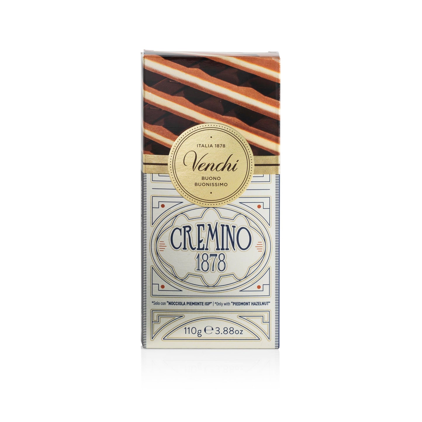 Venchi - Cremino 1878 Chocolate Bar With Almond Gianduja And Hazelnuts, 3.88Oz - Gluten Free