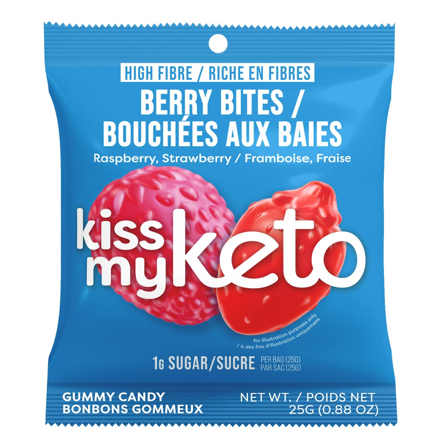 Kiss My Keto Gummies Candy - Low Carb Candy Berry Bites, Keto Snack Pack - Healthy Candygummys - Vegancandy, Keto Gummycandy - K