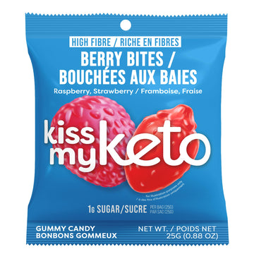 Kiss My Keto Gummies Candy - Low Carb Candy Berry Bites, Keto Snack Pack - Healthy Candygummys - Vegancandy, Keto Gummy Candy -