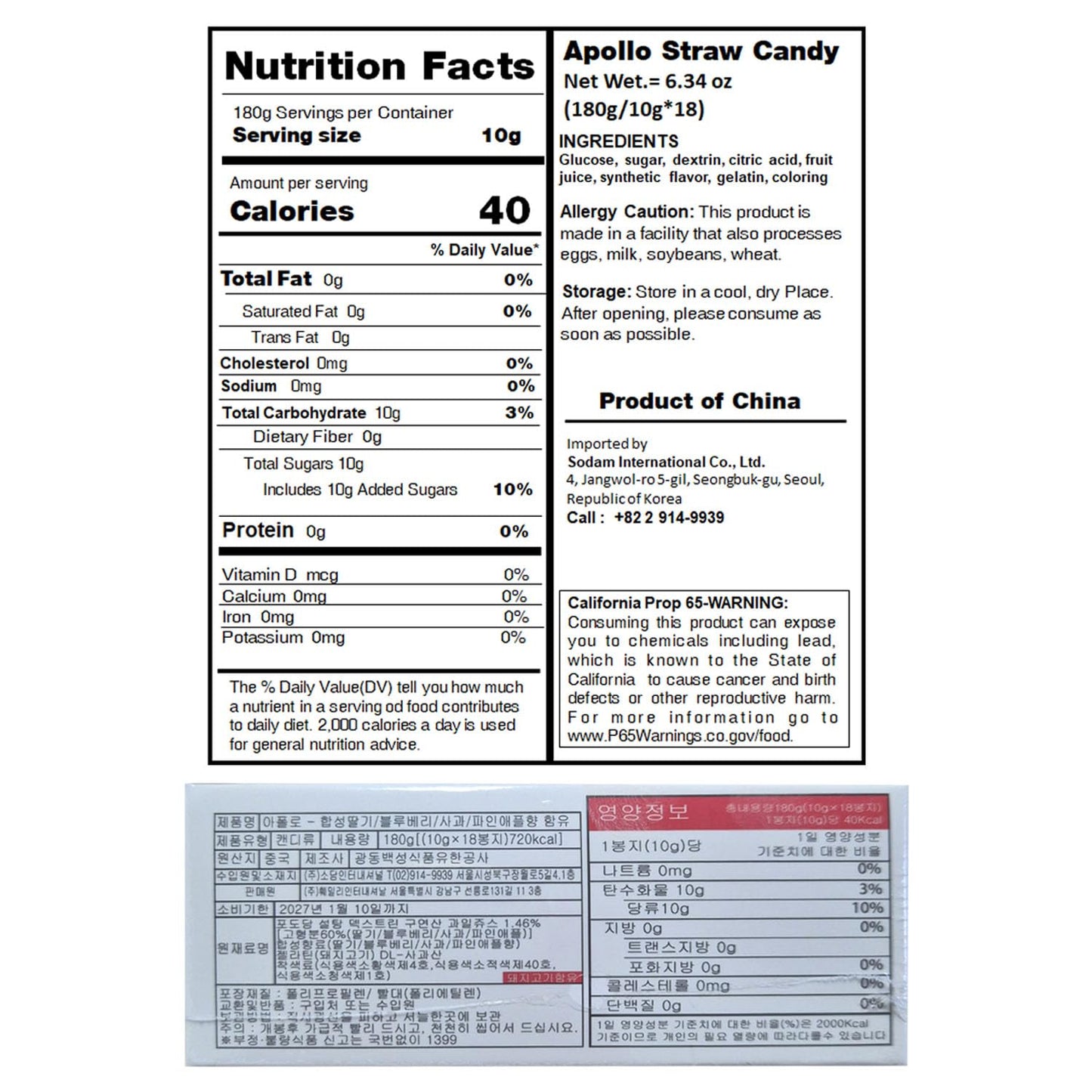 Sookwang K-Snack Straw Candy – Assorted Flavors: Strawberry, Blueberry, Apple, Pineapple – 6.34oz (180g) Squeezable