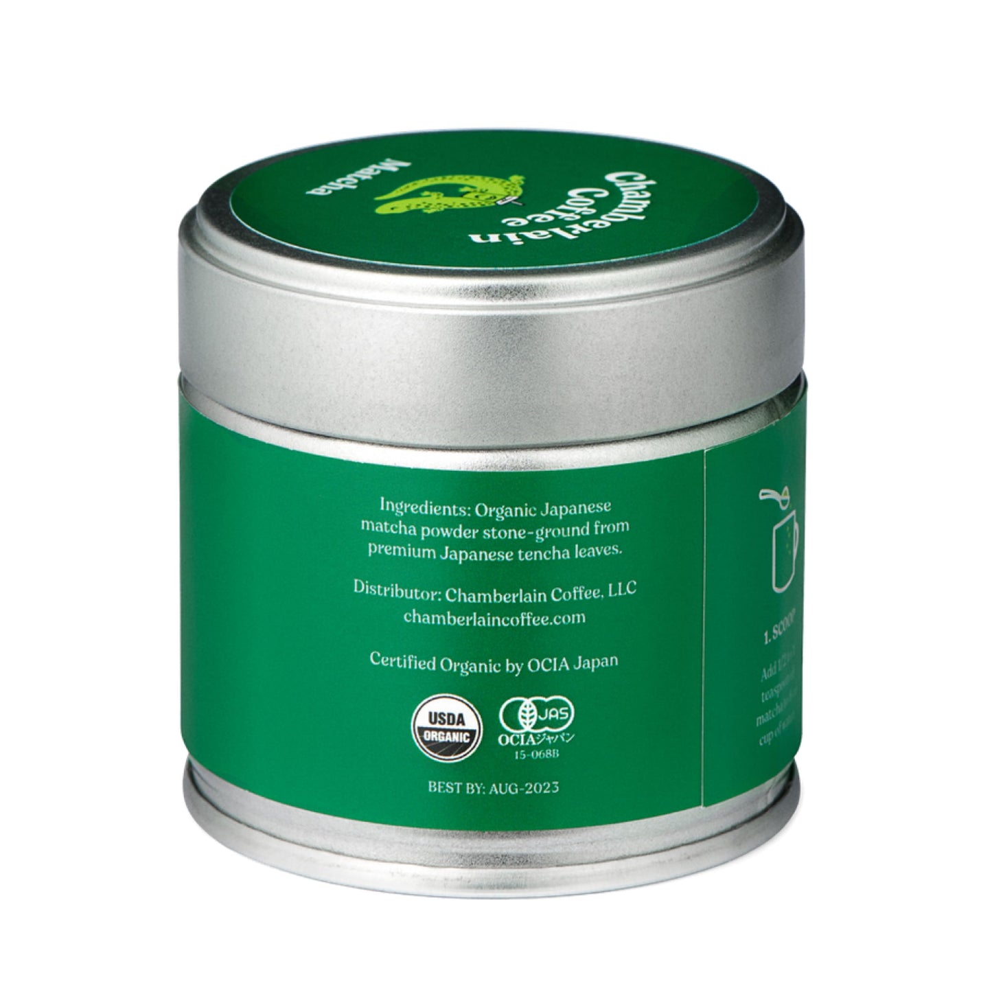 Chamberlain Coffee Matcha Green Tea Powder - Organic, Vegan, Gluten-Free - 1.06 oz - Japanese Original Grade Matcha