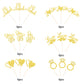 YCTHUNFISH Cupcake Toppers, 36 Pack Gold Glitter Heart and Ring Picks, Bamboo, Small for Wedding Engagement Bridal Shower Decor