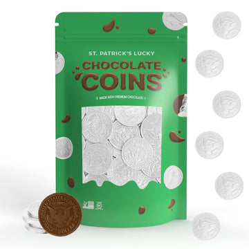 St. Patrick's Chocolate Coins Dairy Free Dark Chocolate, Holiday Silver Coins, Kosher Certified Bittersweet Parve (200 Coins)