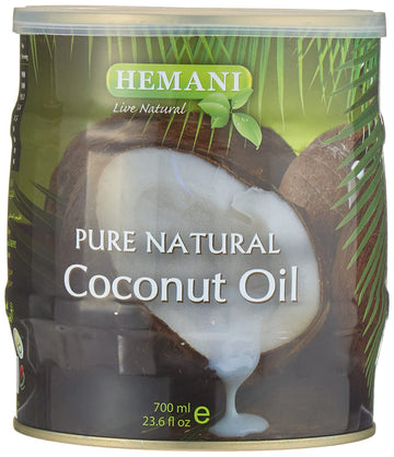 Hemani Coconut Oil - 100% Pure and Natural, 700mL | Pure Coconut Oil | Aceite de Coco | Ideal for Cooking, Hair, and Skin Care |