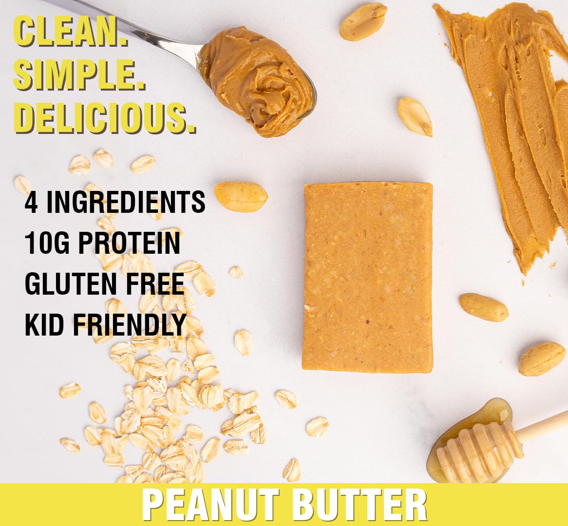 Kize Energy Peanut Butter High Protein Snack Bars, 10 Count, 10G Grass-Fed Whey Protein, Gluten Free, Non-Gmo, Soy Free, Mission