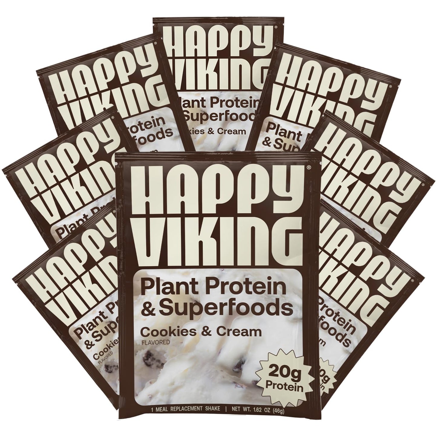 Happy Viking Cookies & Cream Plant Protein Powder, Created by Venus Williams, 20G Protein, Low Carb, Keto, Vegan, Gluten-Free, N