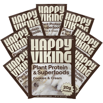 Happy Viking Cookies & Cream Plant Protein Powder, Created by Venus Williams, 20G Protein, Low Carb, Keto, Vegan, Gluten-Free, N