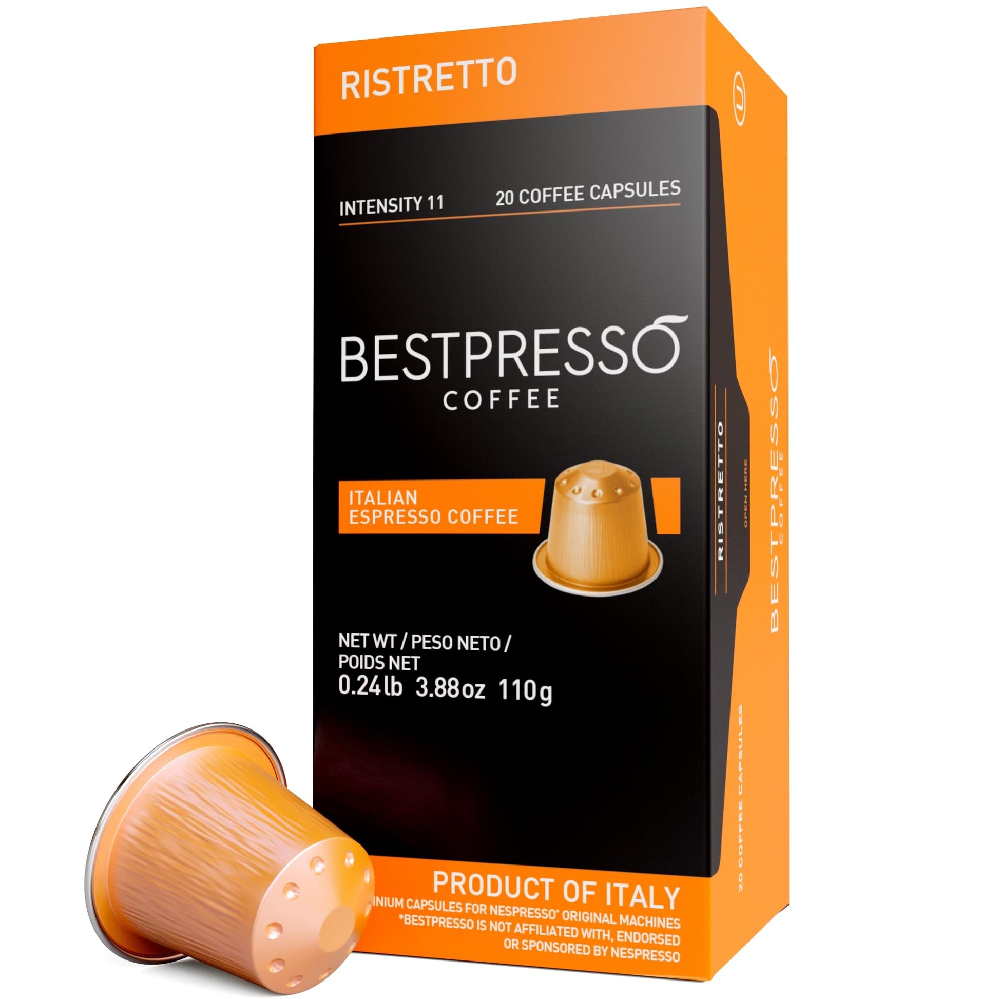 Bestpresso Espresso Pods for Nespresso Original Machine, Ristretto Blend, 120 Count