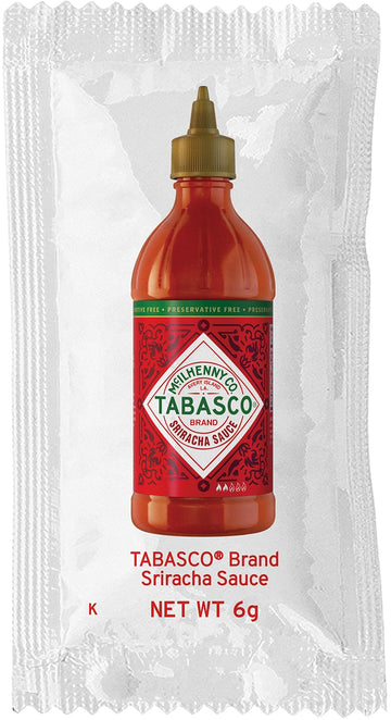 Tabasco Brand Sriracha Sauce, Medium Hot Sauce, Single-Serve Hot Sauce Packets, Thai-Style With Louisiana Twist, Rich Flavor, On