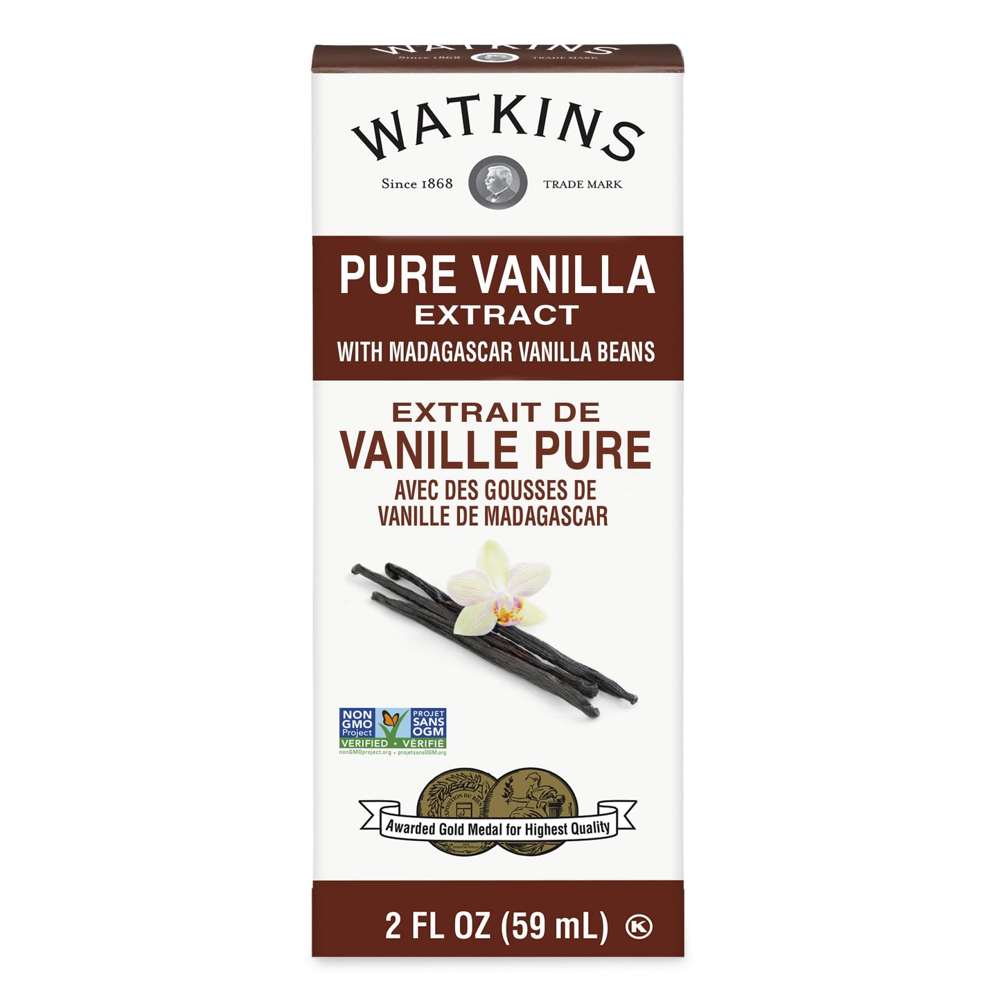 Watkins Pure Vanilla Madagascar Extract, 2 Fl Oz (Pack of 2)