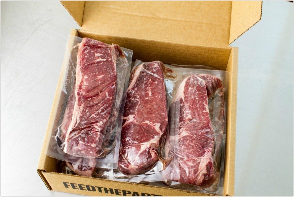 Feed The Party New York Strip Steaks - 20 Count (8 oz.) Pack
