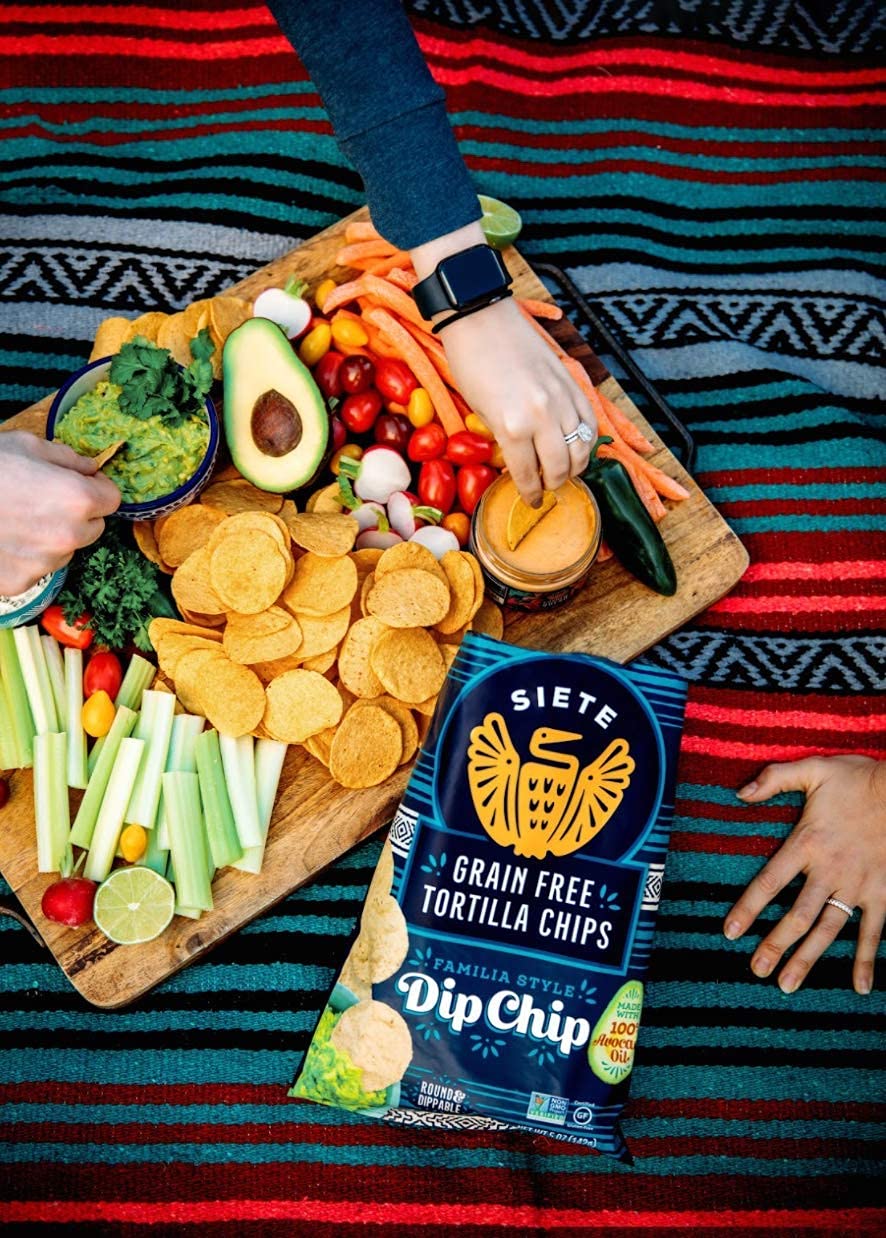 Siete Grain Free Tortilla Chips | Gluten Free Chips | Paleo & Vegan Snacks | Non Gmo | Dip Chip, 5 Ounce (Pack Of 12)