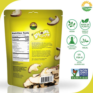 Terraland Shiitake Chips - Original, Crispy & Crunch Mushroom Ready To Eat Snack, Non Gmo, Rich Umami Flavor, Topping For Salads
