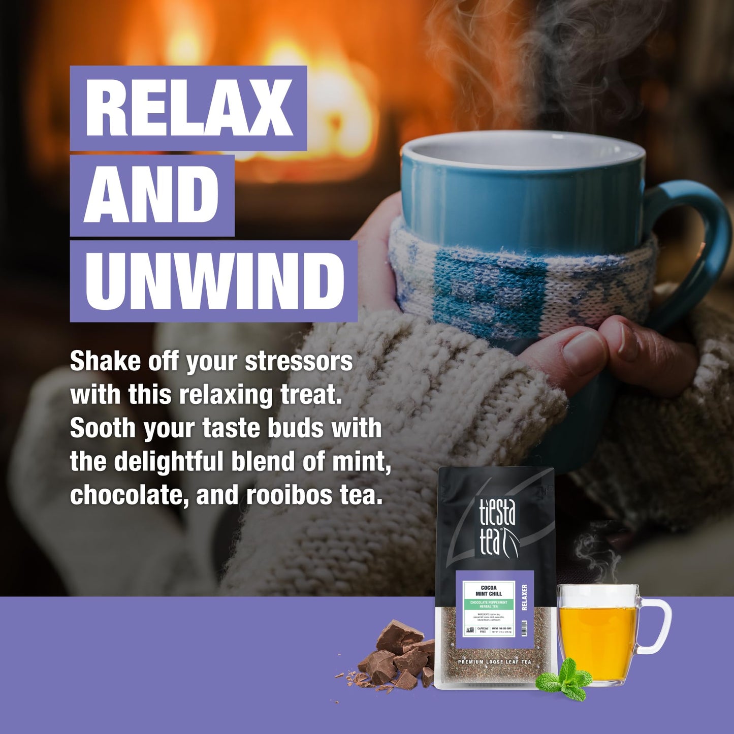 Tiesta Tea - Cocoa Mint Chill Loose Leaf Tea, Chocolate Peppermint Herbal Rooibos Blend, Non-Caffeinated, Hot or Iced, Makes Up