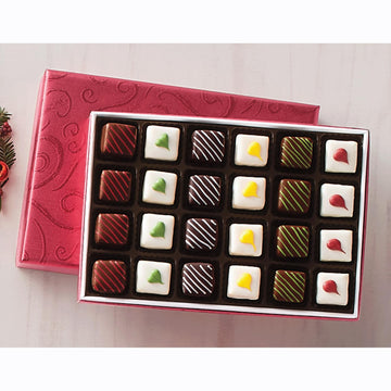 The Swiss Colony Christmas Petits Fours - Assorted Chocolate and Swiss Creme Gourmet Mini Layer Cakes Holiday Gift Pack of 24