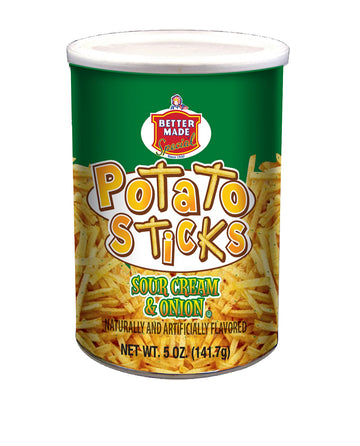 Better Made Potato Sticks 5Oz Canister - Shoestring Potato Sticks - Gluten Free - Crunchy, Crispy Snack From Fresh Potatoes - Re