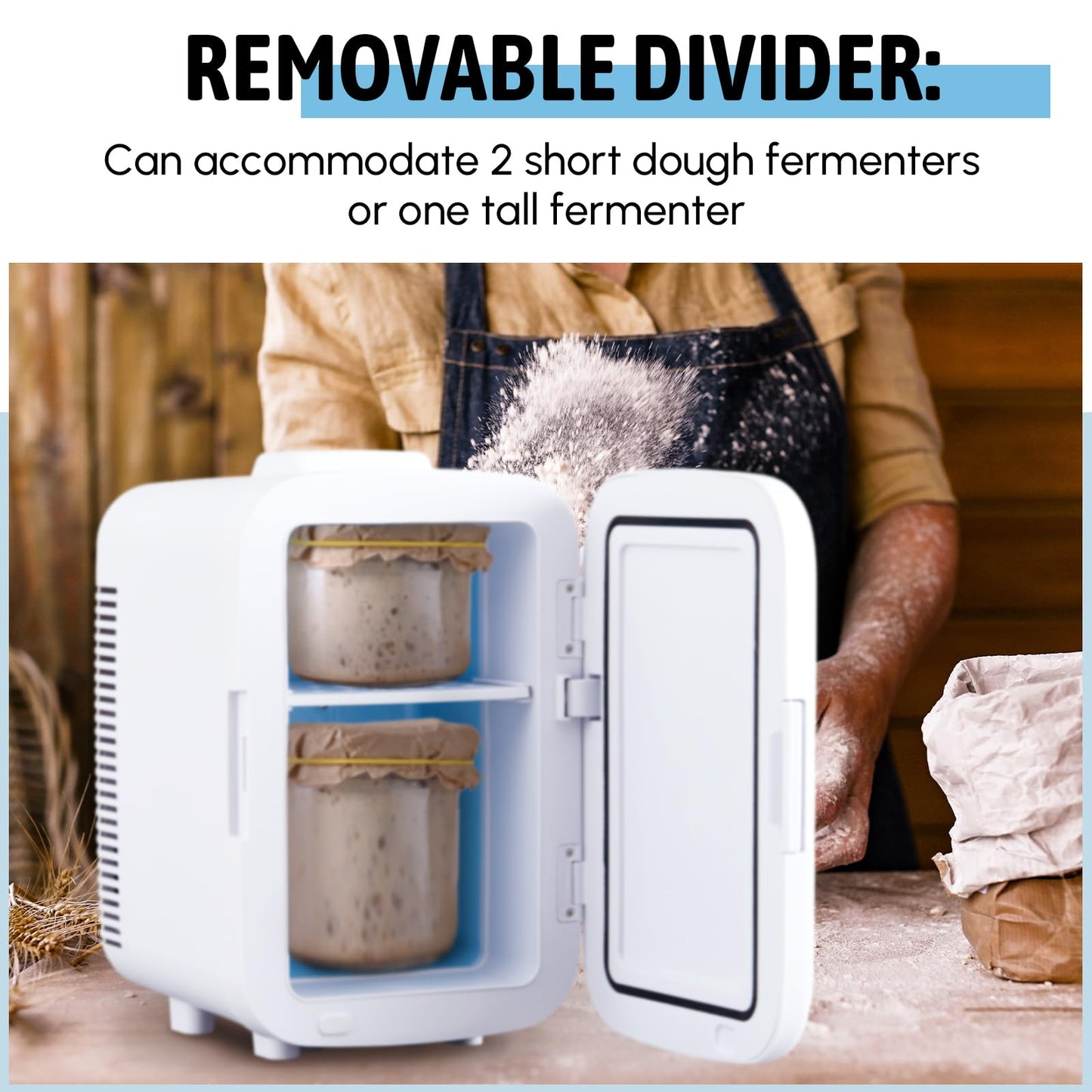 VIHOSE Sourdough Starter Warmer with Dual-core Temperature Control, Adjustable up to 149?, Large 2 Layer Design